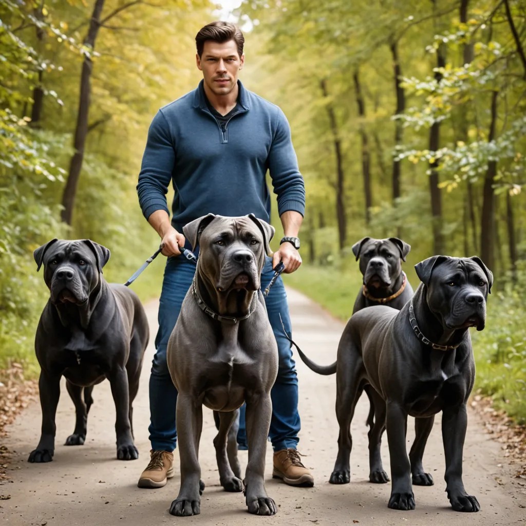 On a Walk with Several Cane Corso Dogs Photo Style