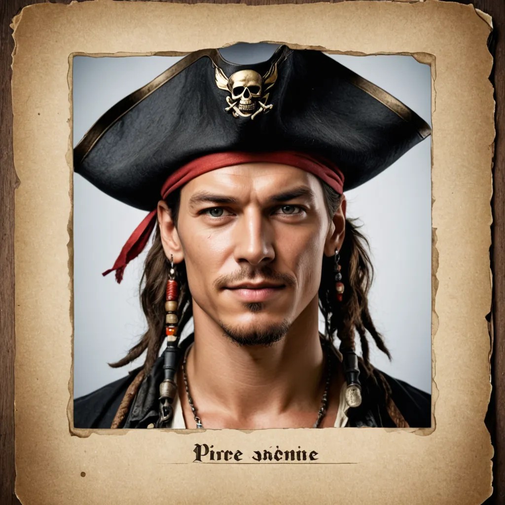 Photo de pirate pour carte d’identité de pirate ressemblant le plus possible au visage d’origine Photo Style