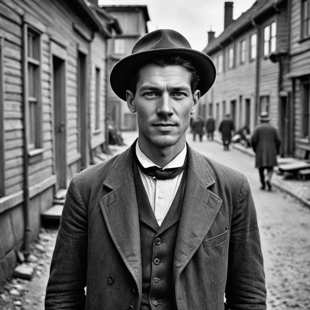 Poor Man in 1921 Sweden Photo Style