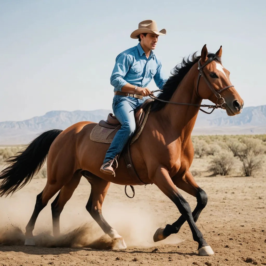 Riding a Mustang Horse Photo Style