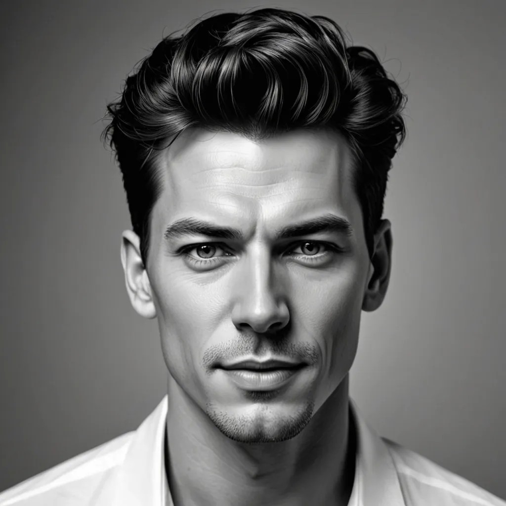 Vector White and Black Portrait Photo Style