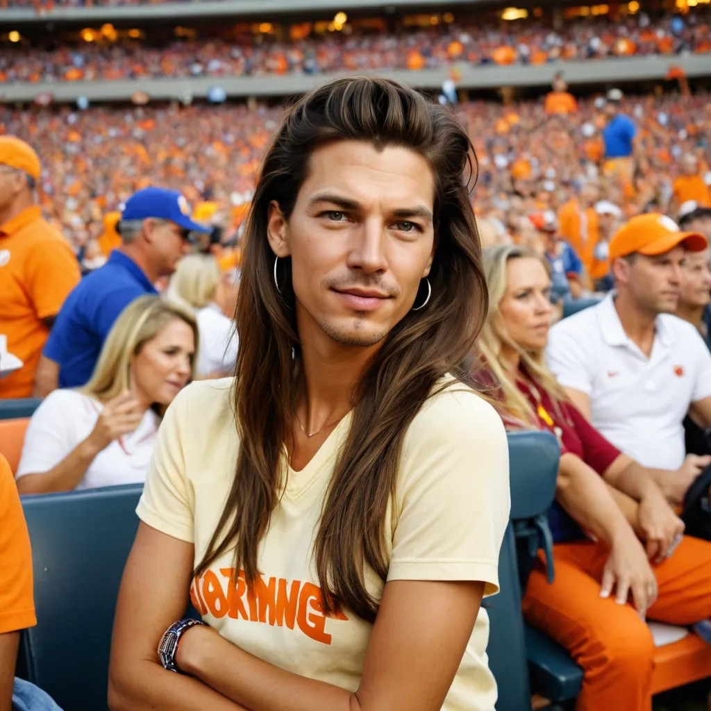 Woman at Orange Bowl Football Game Photo Style