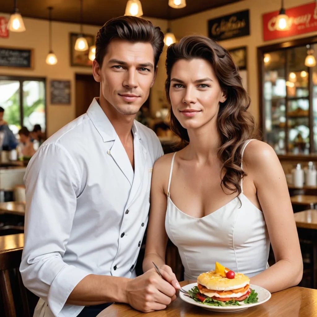 2 Beautiful Women on Cover of Cafe Menu Called Cathy’s Heavenly Cafe Managed by Victoria Photo Style