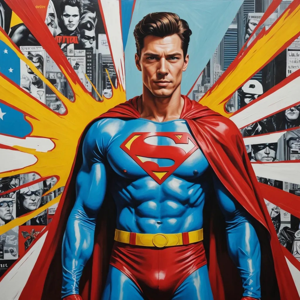 Converted A Superhero That Is a Hyper-Realistic Oil Painting and Pop Art Combo image