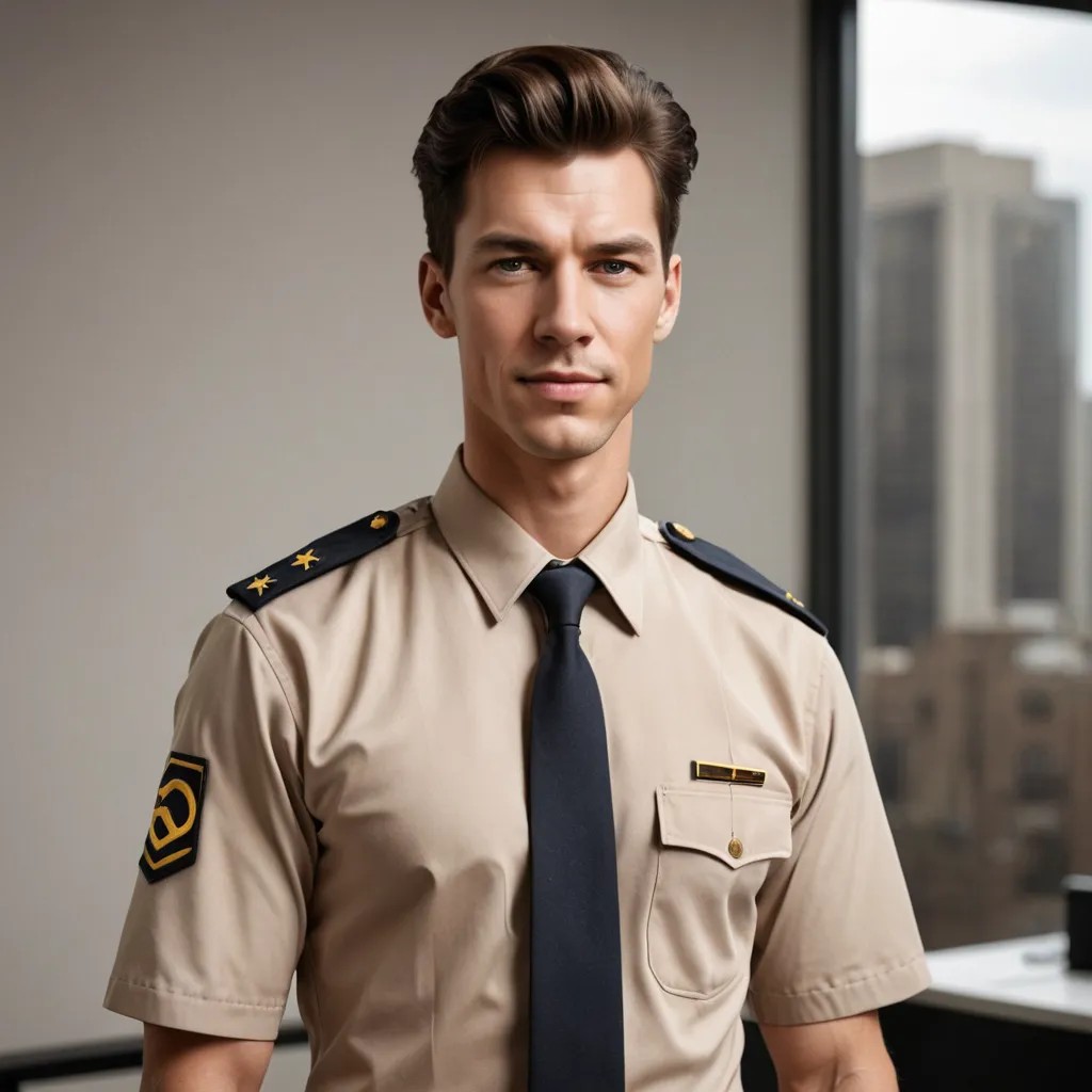 Add hair but keep everything else the exact same. Same uniform and background. Photo Style