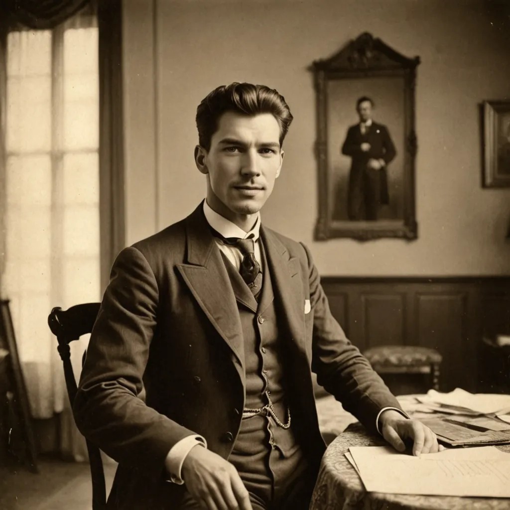 Artistic 1900 Photograph in a Room (Bad Vintage Photo Quality) Photo Style