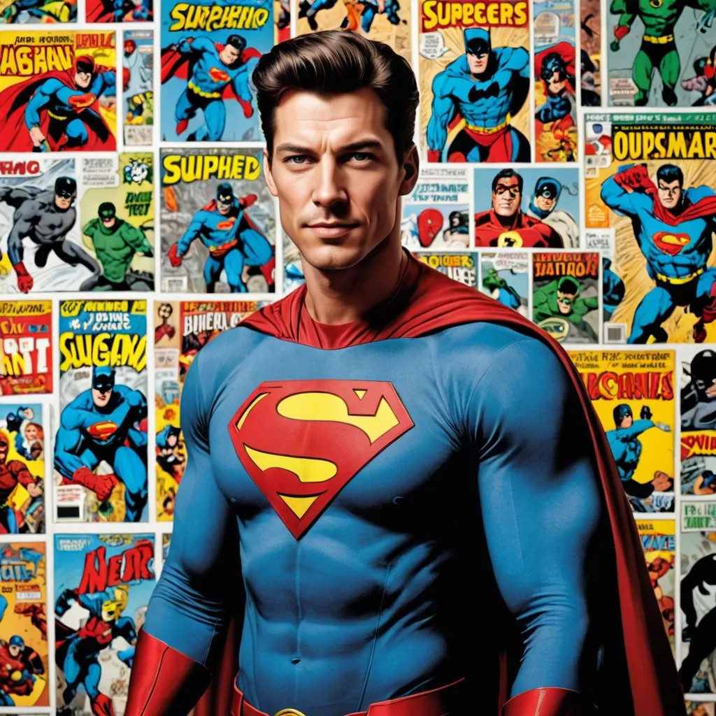 Comic Book Superhero Hall of Fame Poster Photo Style