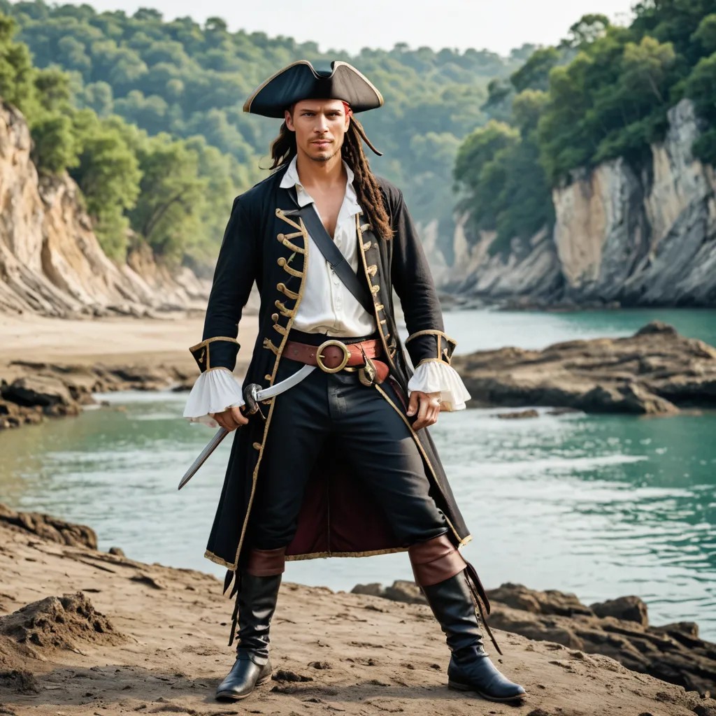 Converted Complete Pirate Costume, Standing on Land image