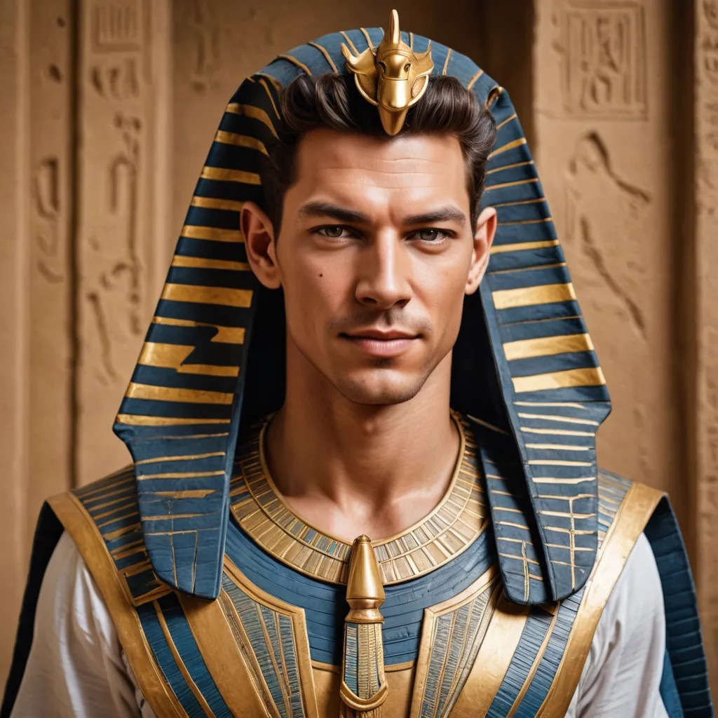 Egyptian Pharaoh Outfit, Ancient Egyptian Portrait, Realistic, Detailed Photo Style