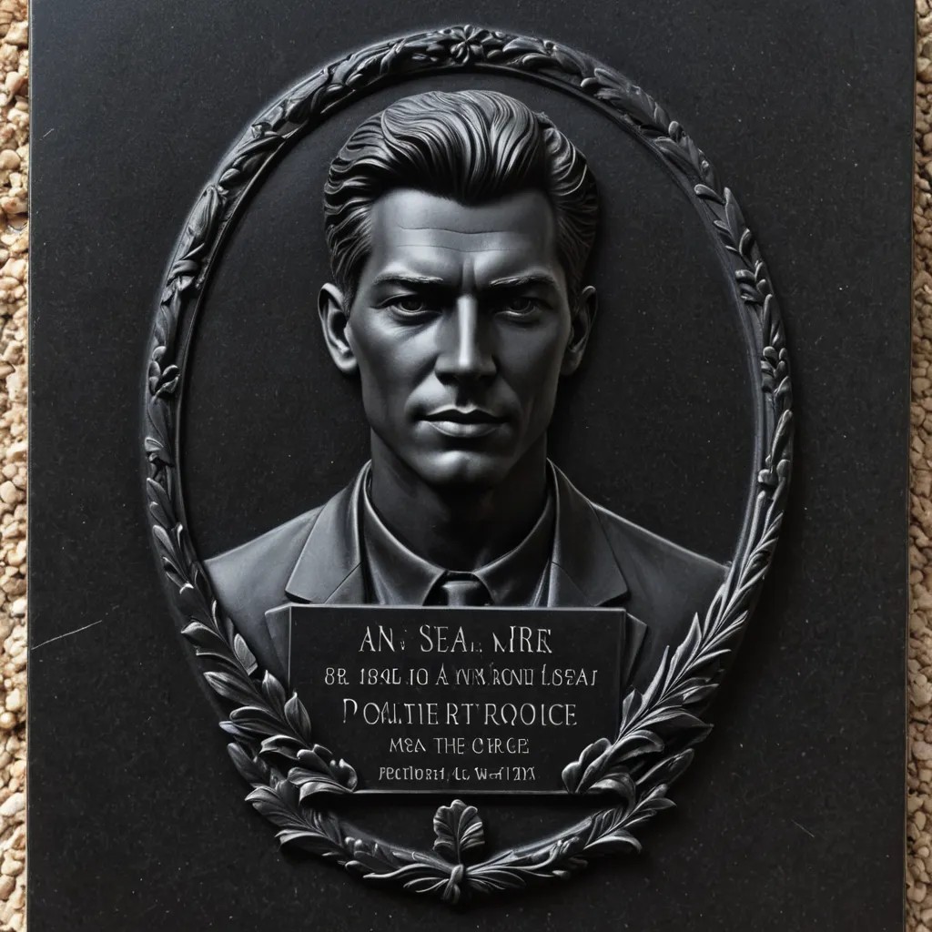 Engraving on a Black Gravestone Photo Style