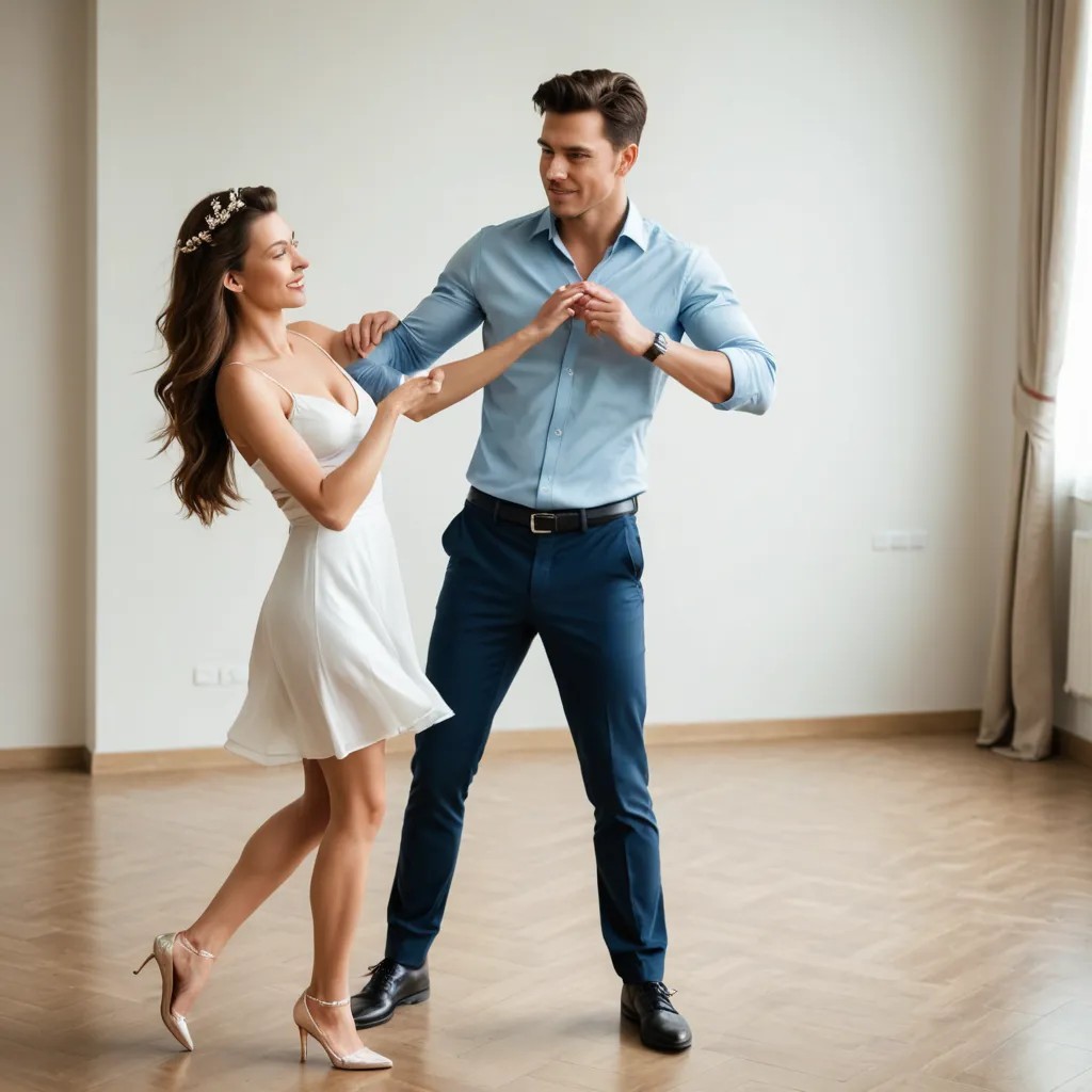 Handsome Man Asks Beautiful Woman to Dance Photo Style