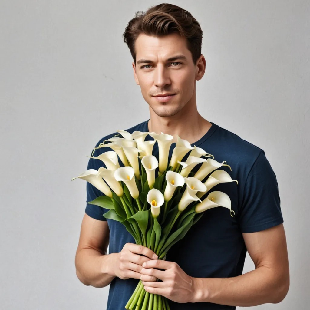 Lady Holding a Bouquet 100 Calla Palustris Photo Style