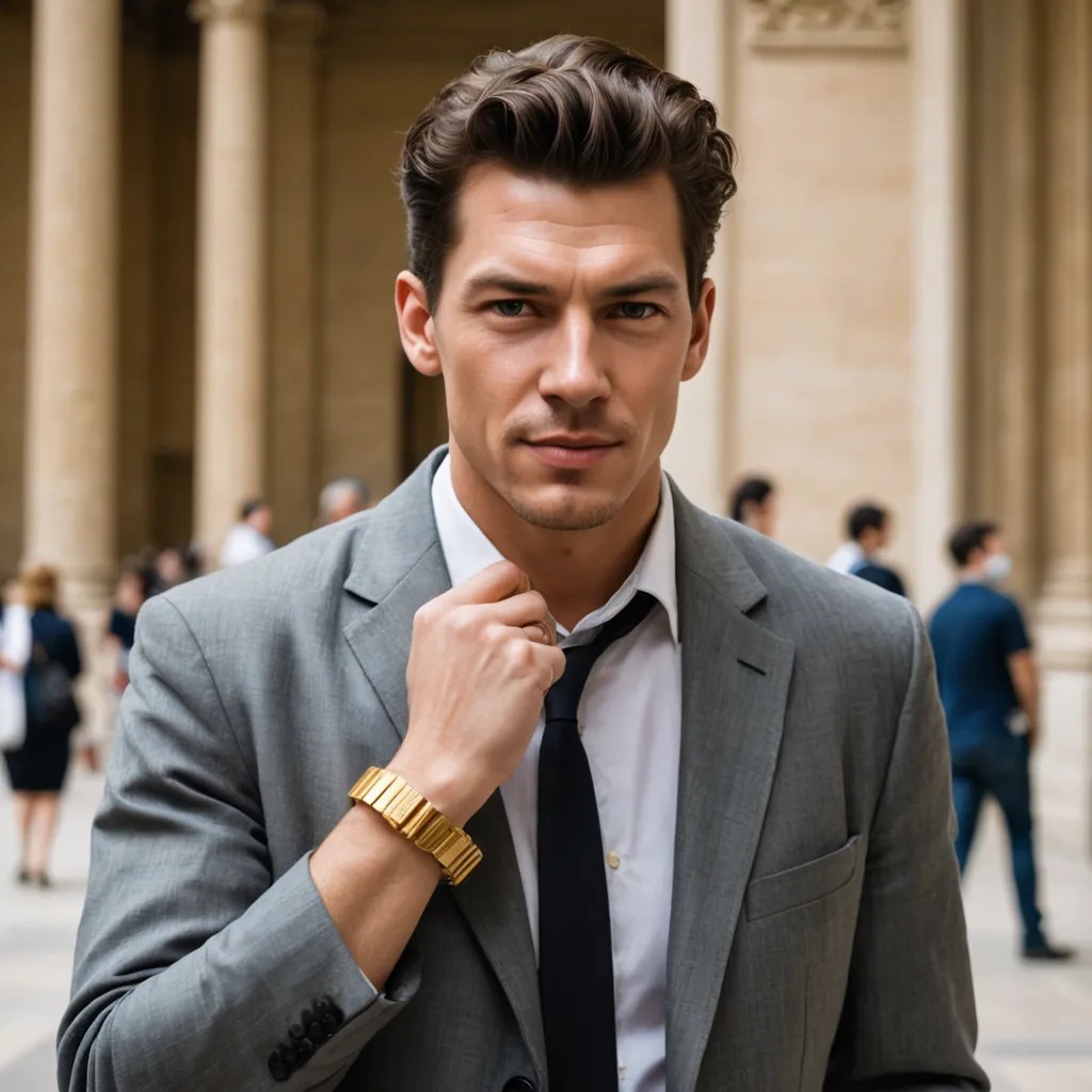 Man Stealing Jewelry from the Louvre Photo Style