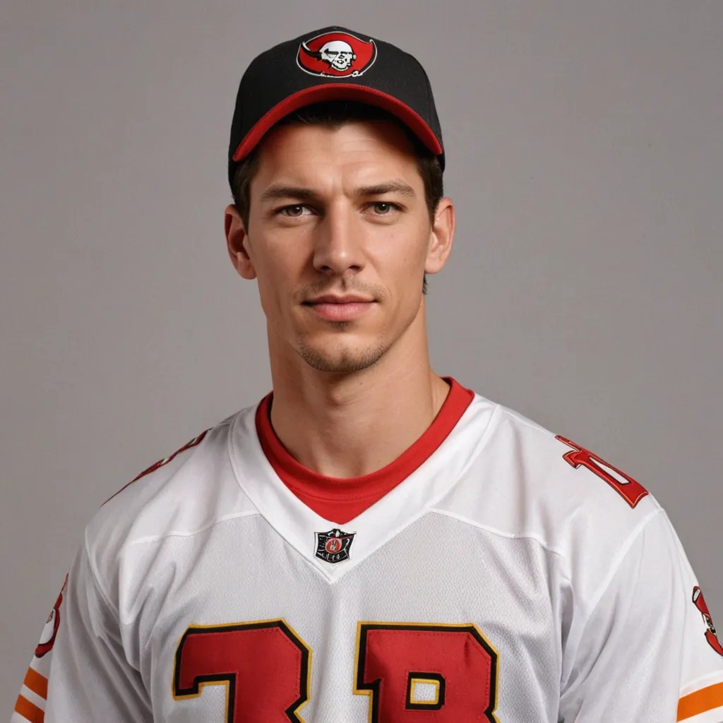 Man Wearing Tampa Bay Bucs Throwback Hat Photo Style