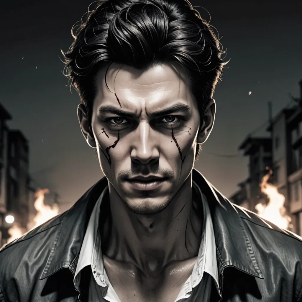 Manga Type Story but Horror Photo Style