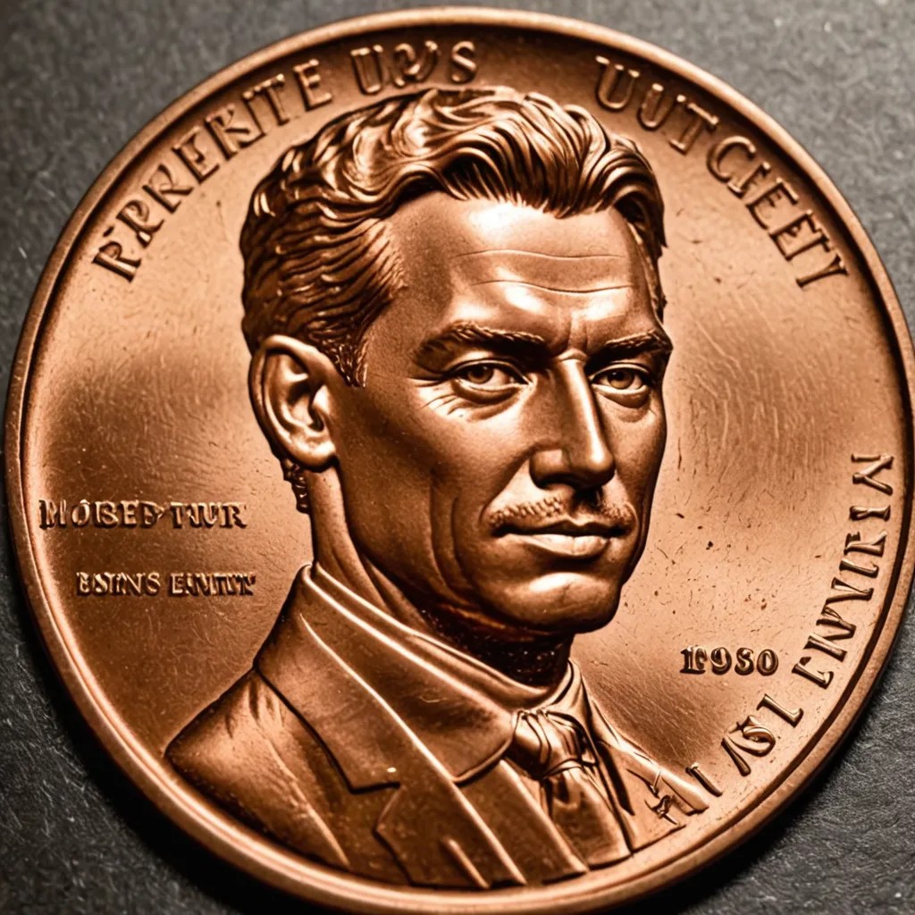 Man’s Face on U.S. Penny Photo Style