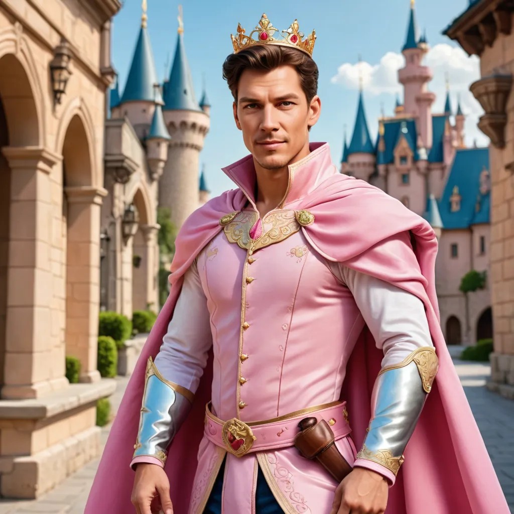 Pink Princess Cartoon Photo Style