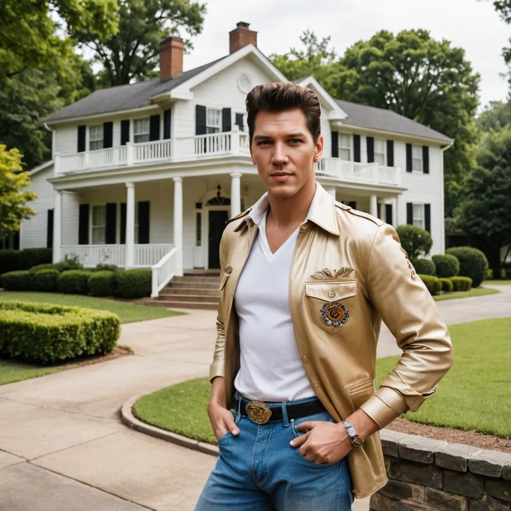 Posing in Front of Elvis Presley’s Graceland Photo Style