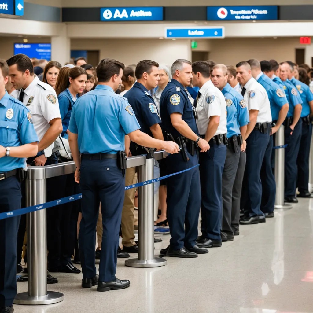 TSA Line at Airport Photo Style