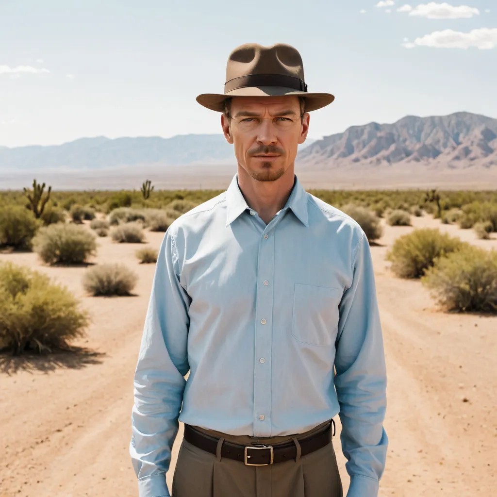 Walter White in Desert Background Photo Style