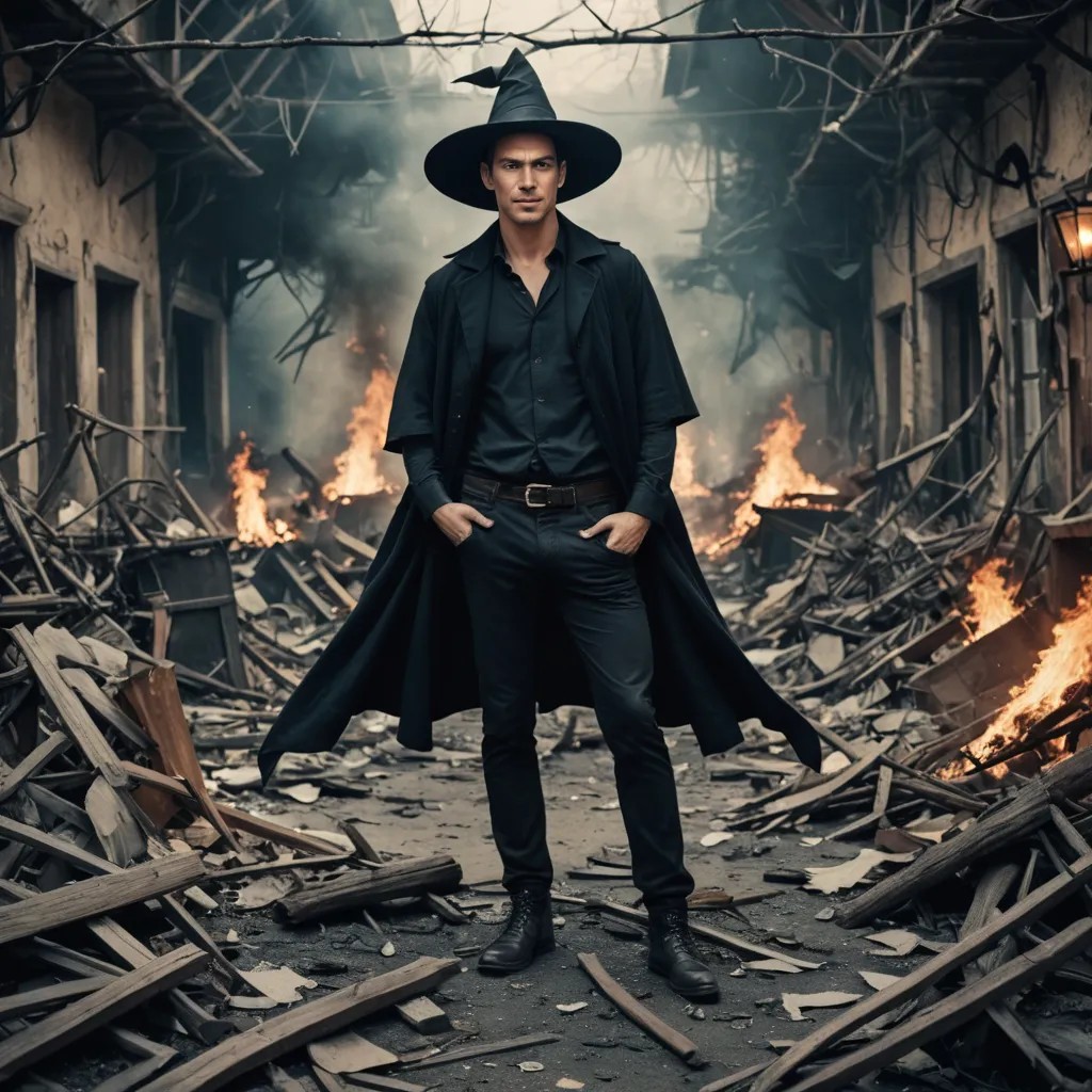 Witch Standing Over Chaos Photo Style