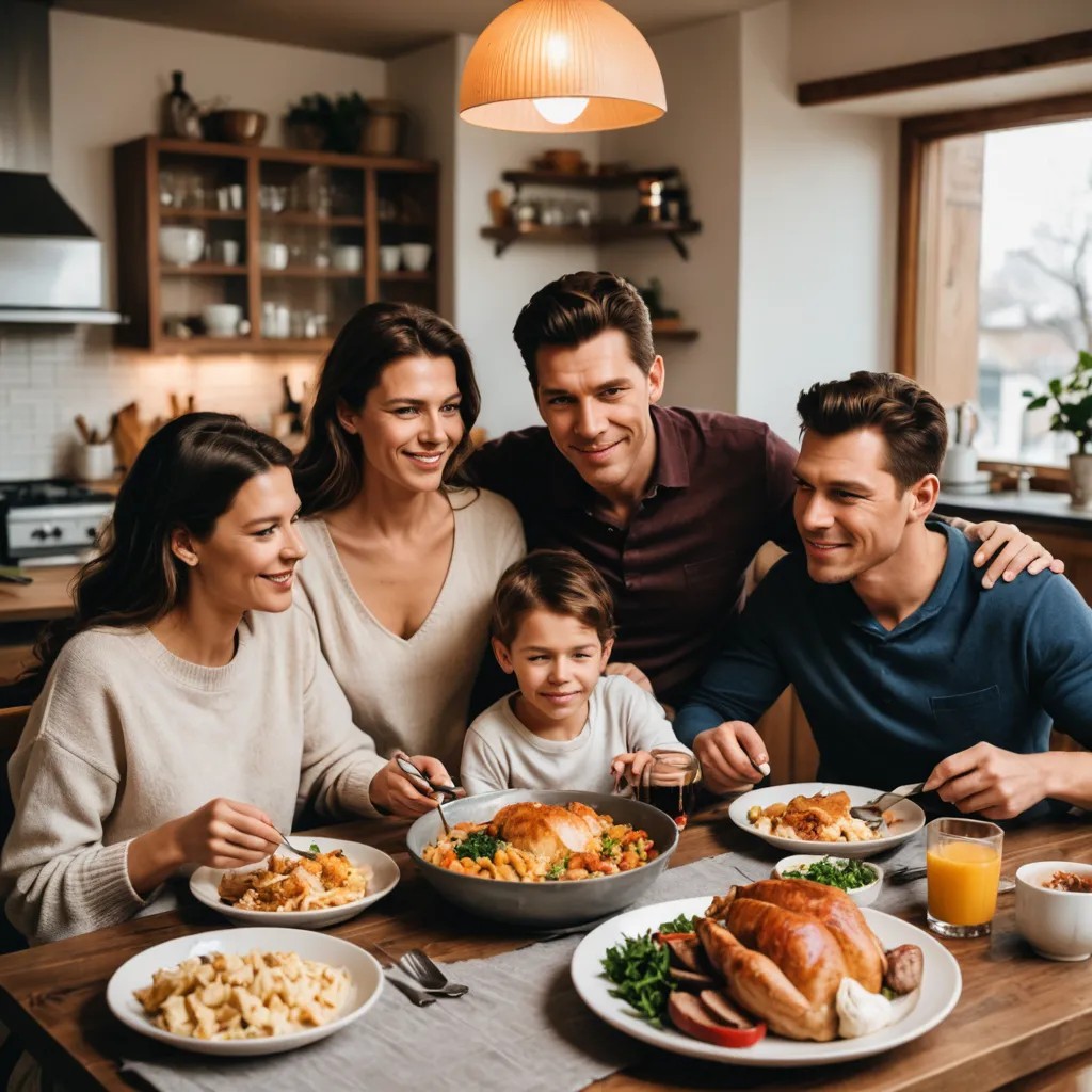 A Cozy Family Eating Photo Style
