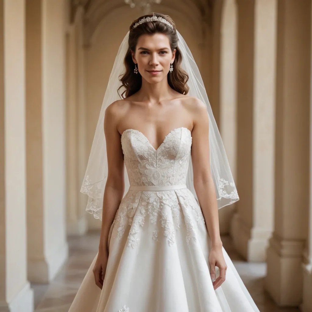 Beautiful Woman in a Short Wedding Dress Photo Style