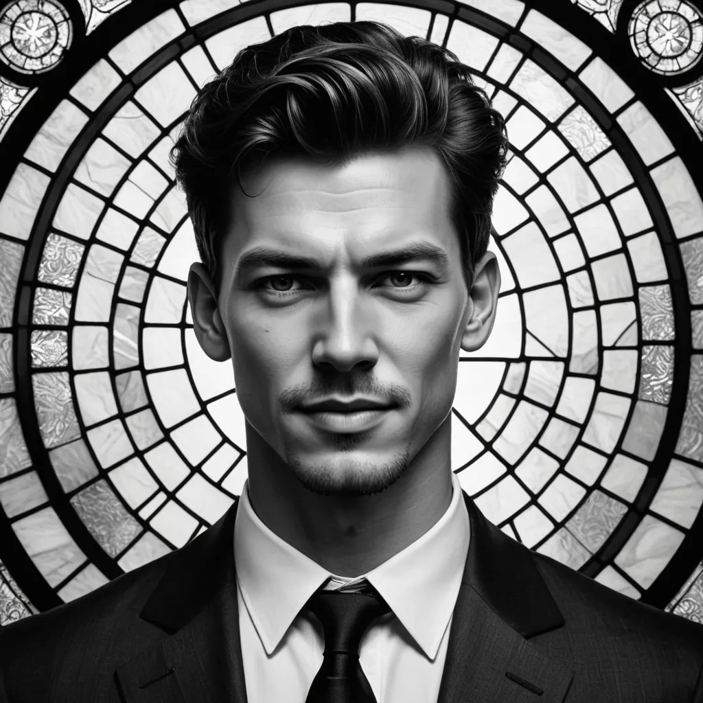 Change Photo to Stained Glass Pattern Black and White Photo Style