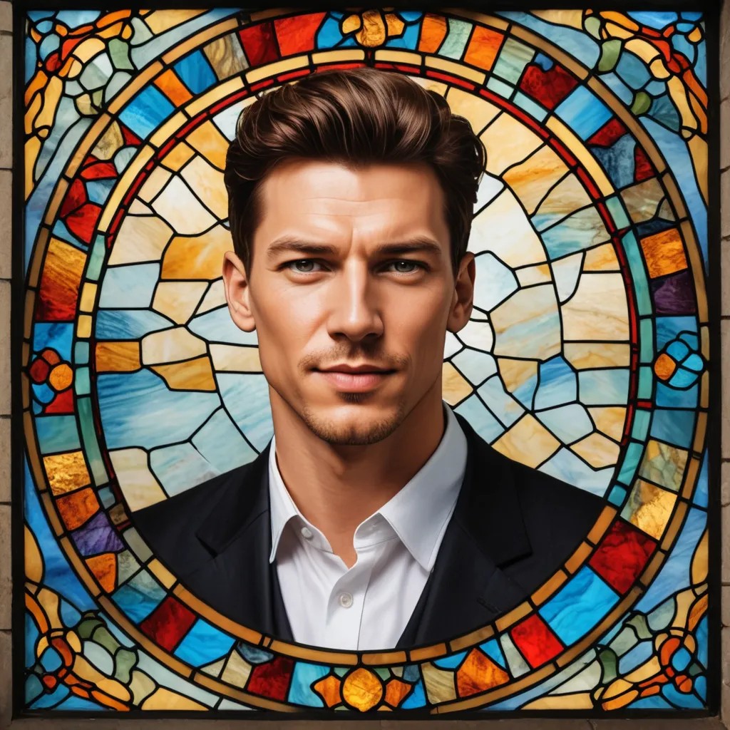 Change Photo to Stained Glass Template Photo Style