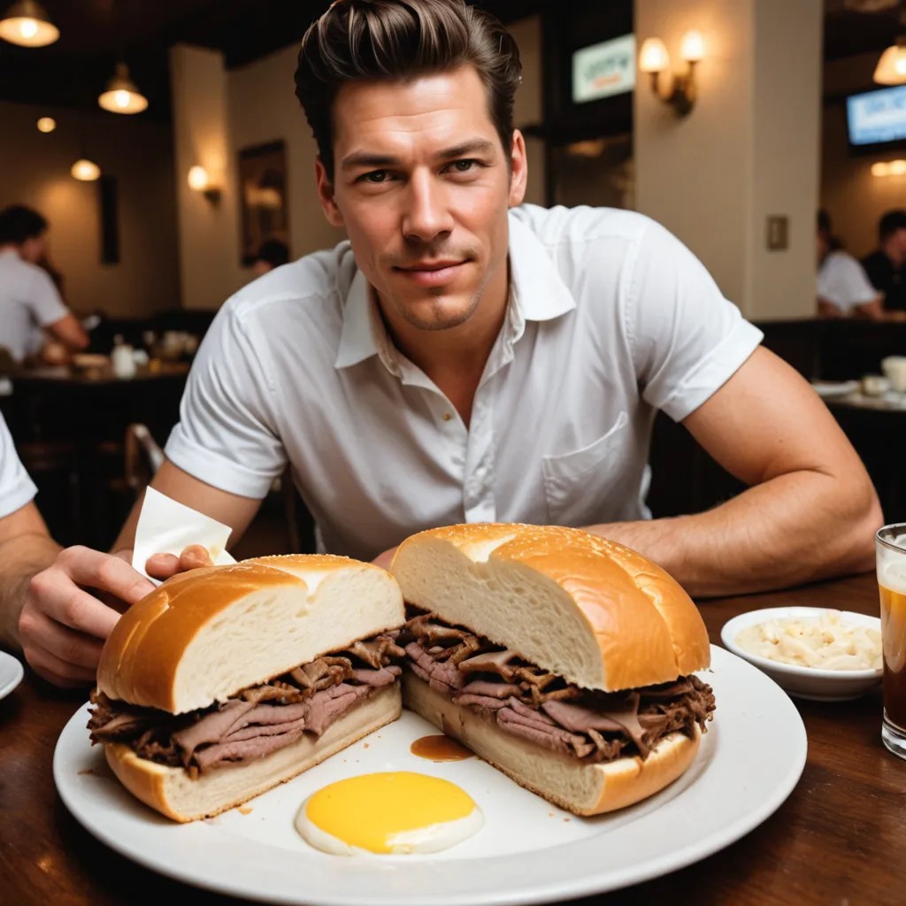 Eating a French Dip Photo Style