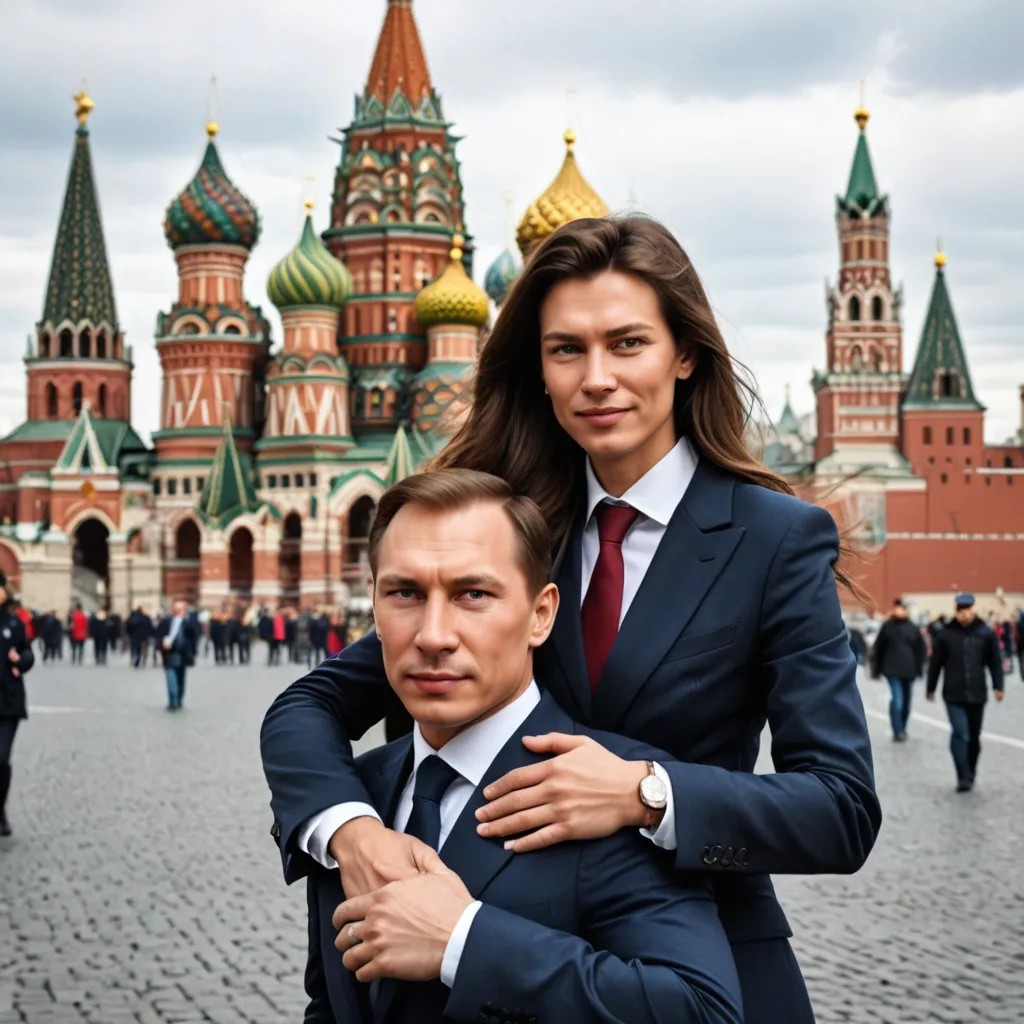 Converted Girl with Putin on the Red Square image