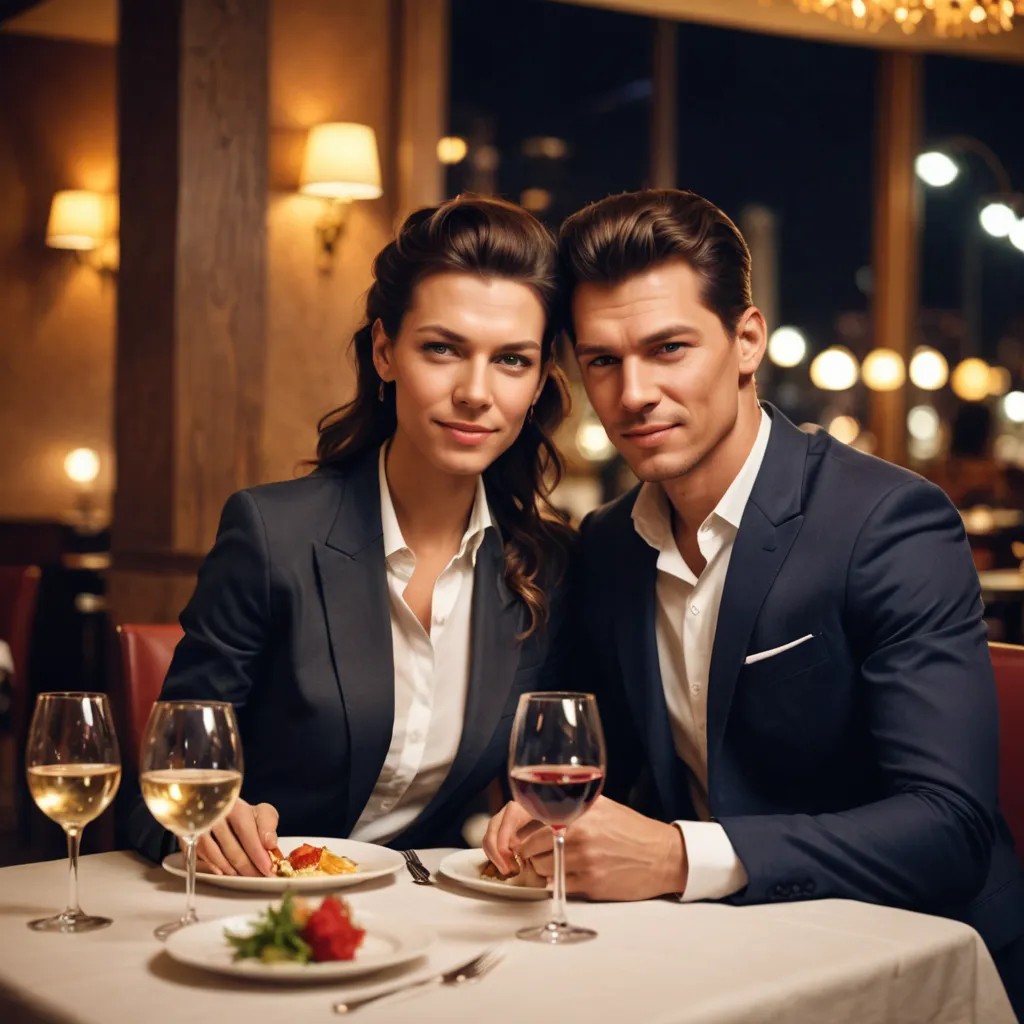 Nice Romantic Pic in Restaurant Photo Style