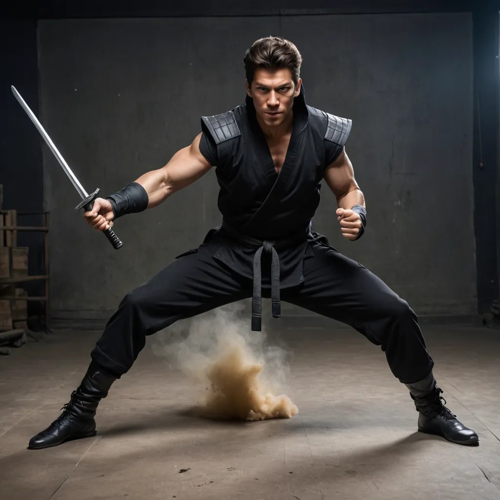 Ninja Fighting Bad Guys Photo Style