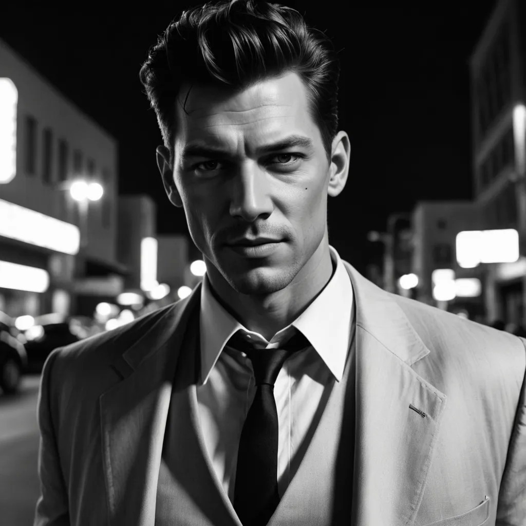 Converted Sin City Character Black and White image