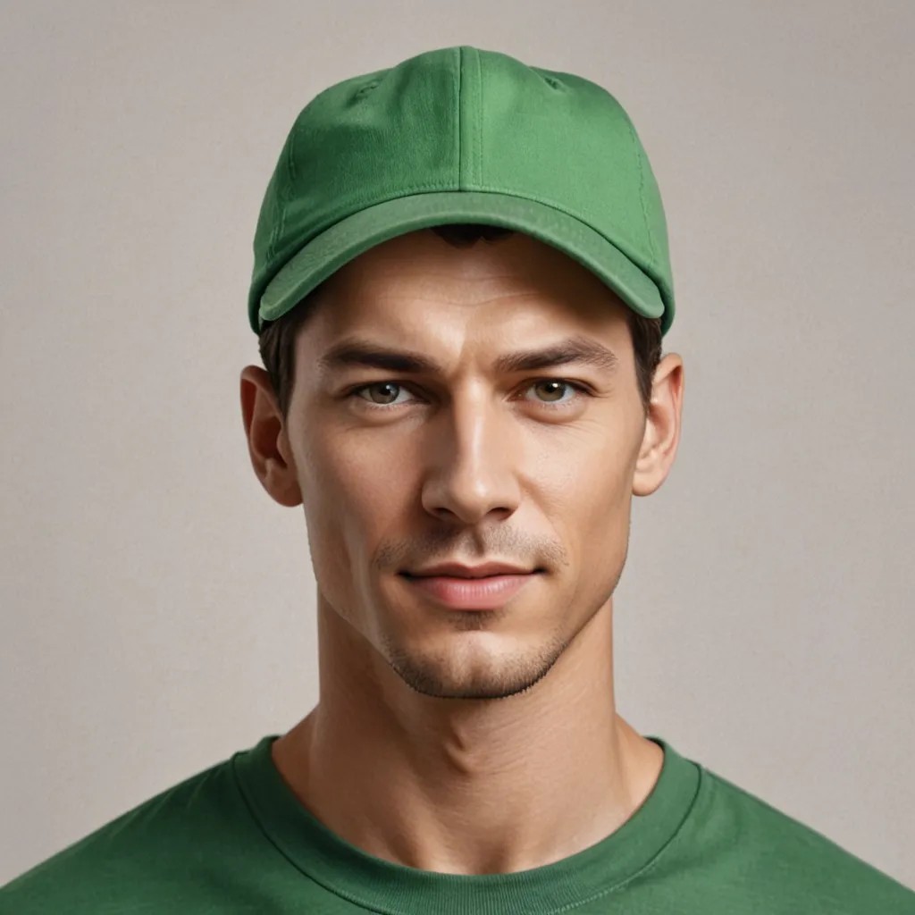 Wearing a Green Cap Photo Style