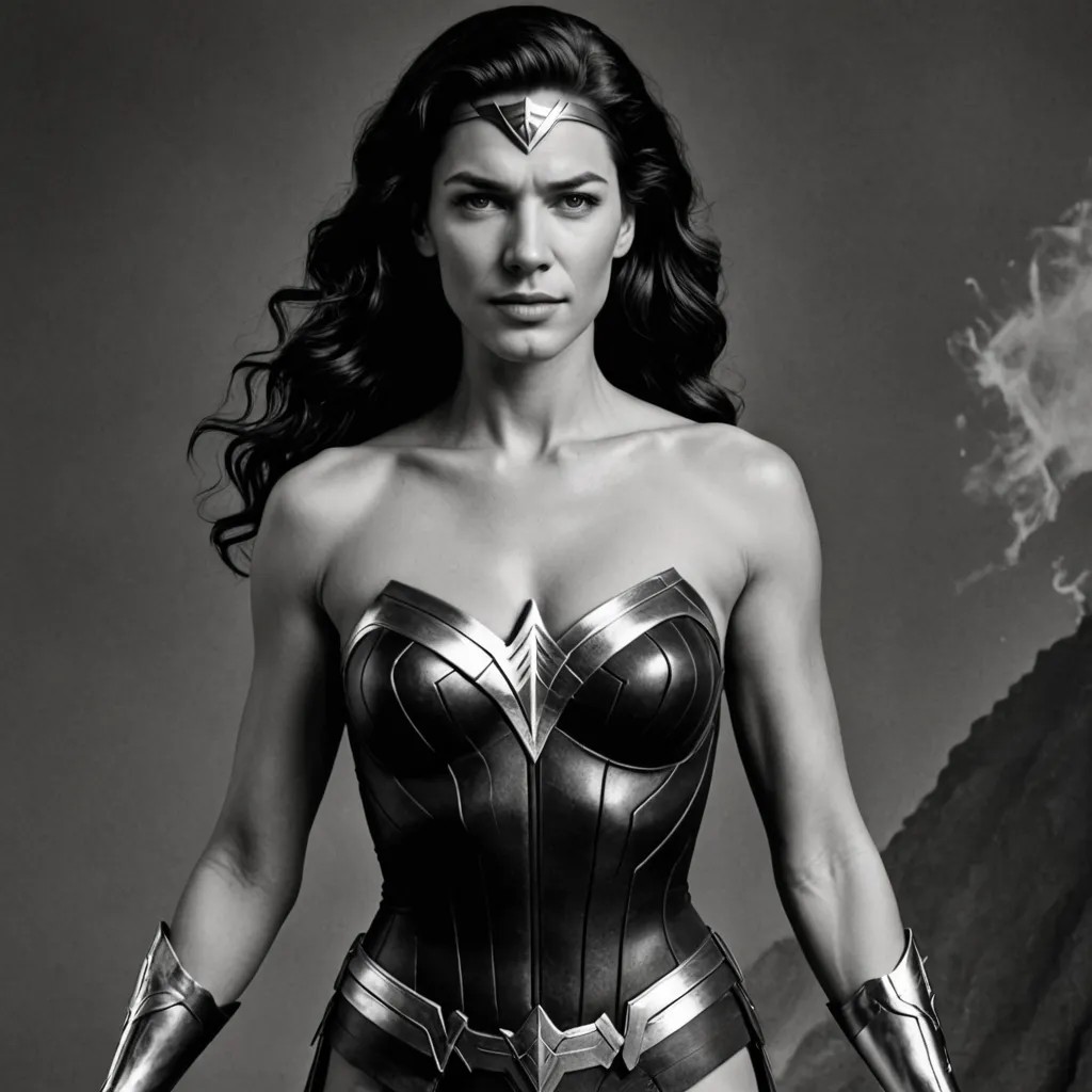 Converted Wonder Woman Black and White image