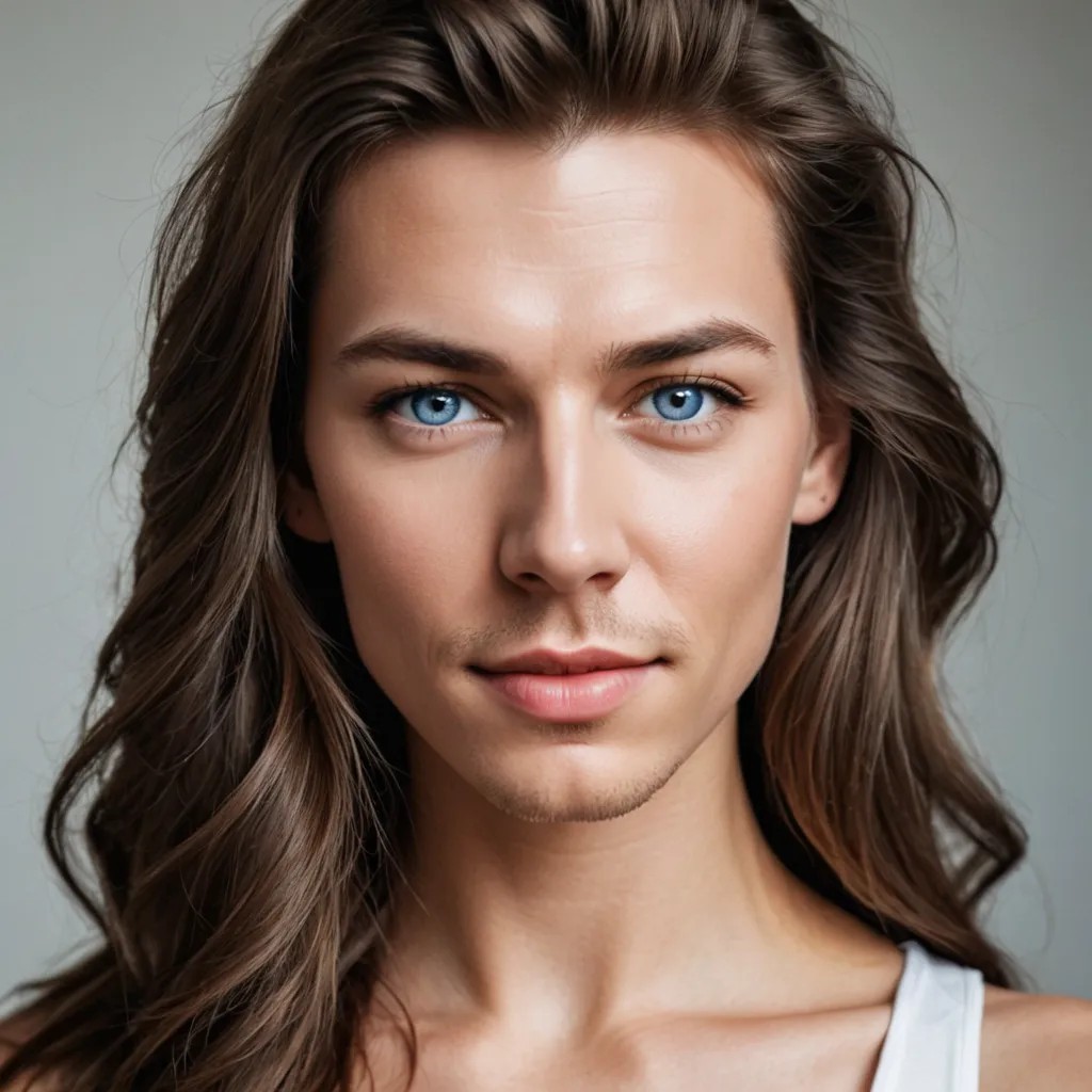 Young Woman Blue Grey Eyes Photo Style