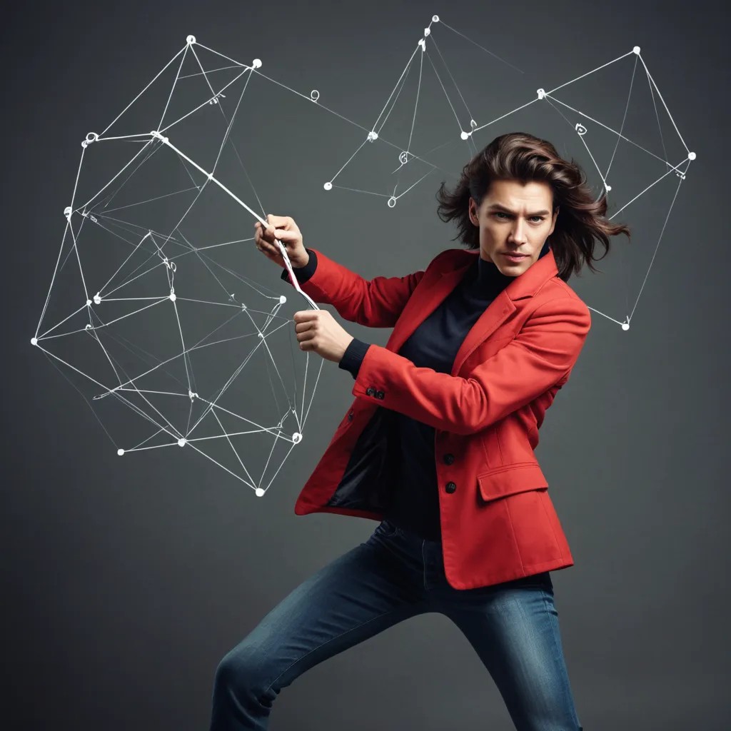 A Mathematics Fighter Woman With Red Jacket Fighting With Geometry Instruments Photo Style