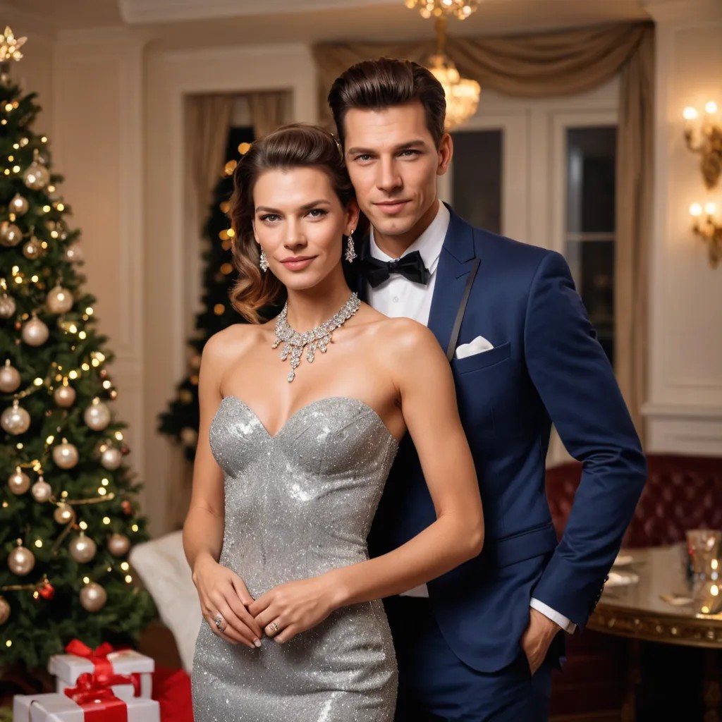 A Nice Girl in Jewelers Dress at the Christmas Party Photo Style