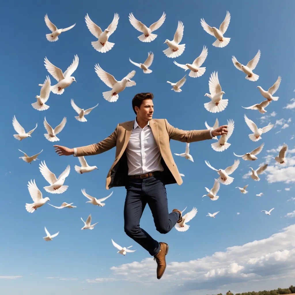 AI Flying Doves A Round Photo Style