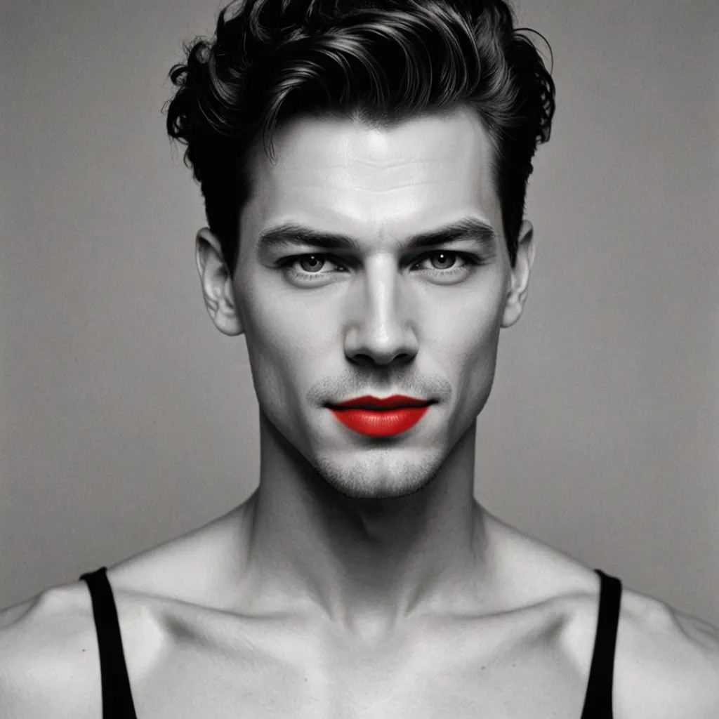 Black and White, Red Lipstick Photo Style