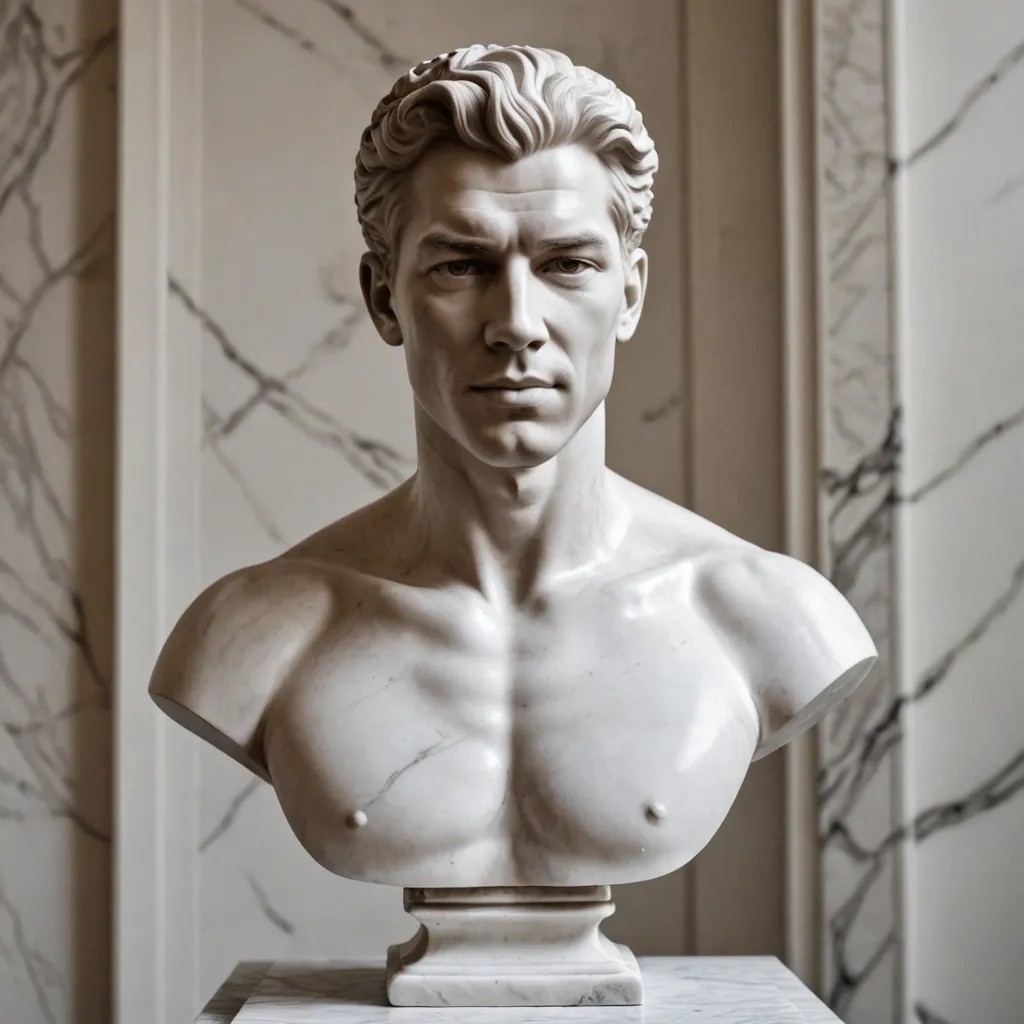 Exact Marble Bust Photo Style