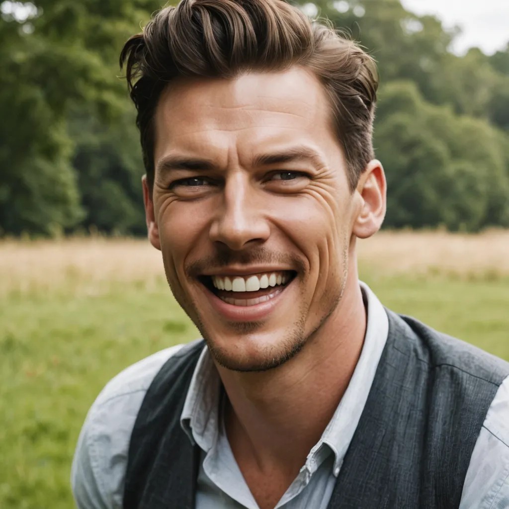 Hardy Laughing Photo Style