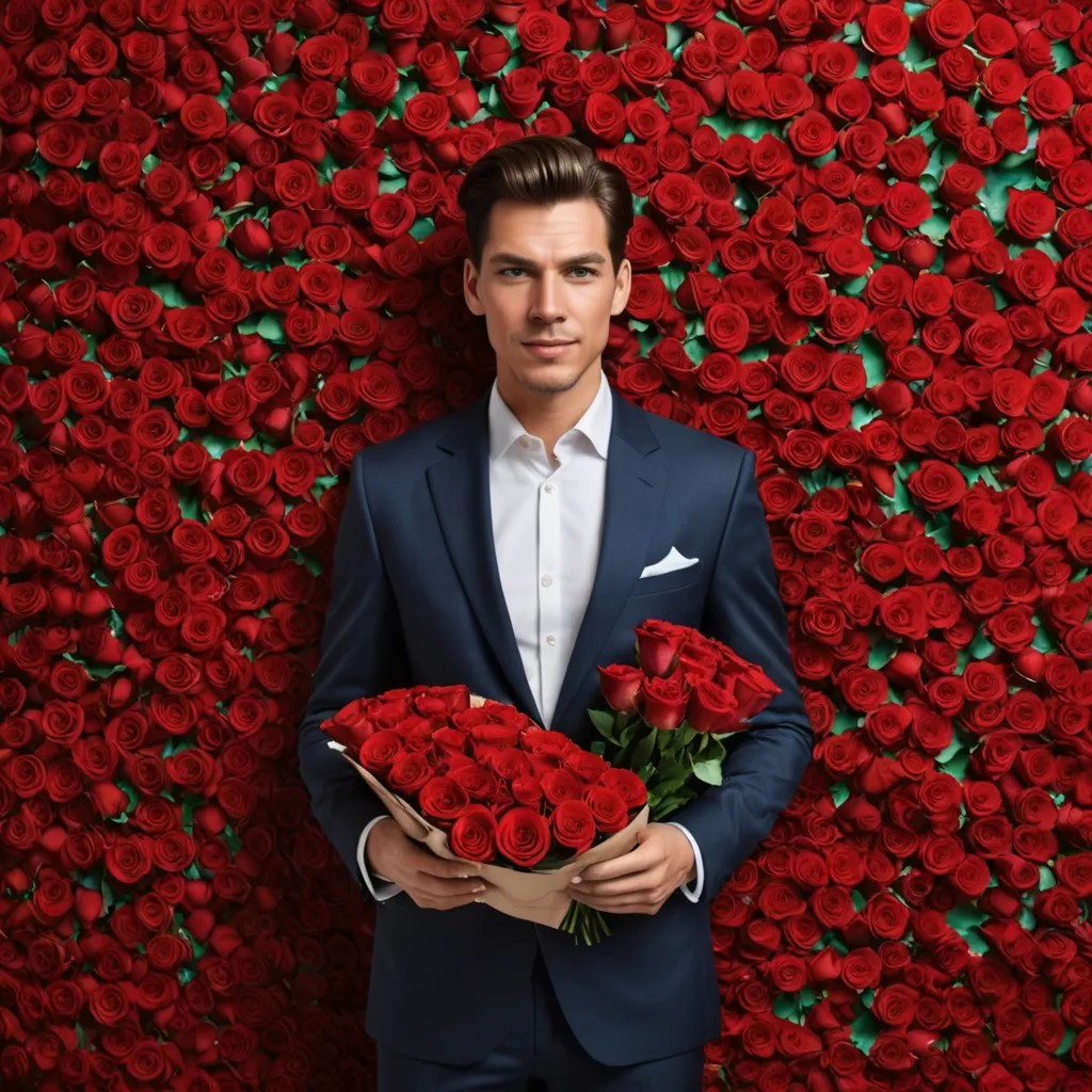Holding 1000 Red Roses Photo Style