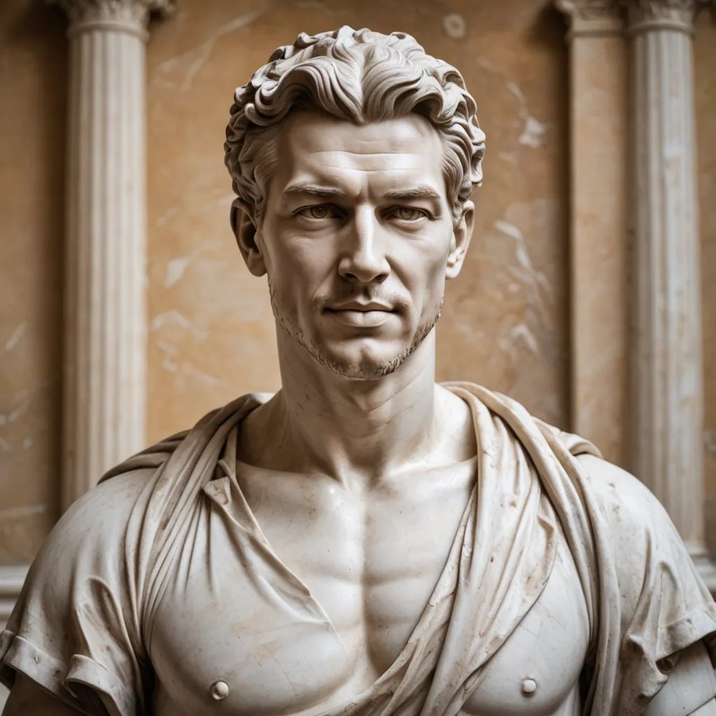 Roman Philosopher Marble Bust Photo Style