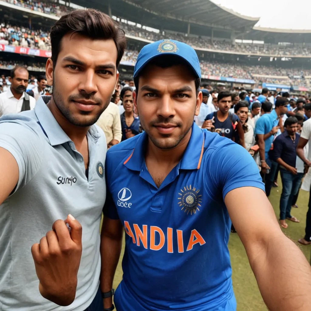 Selfie with Rohit Sharma Photo Style