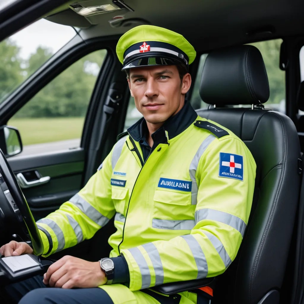 A Dutch Chauffeur of a Dutch Ambulance, with Race Driver Clothing Photo Style