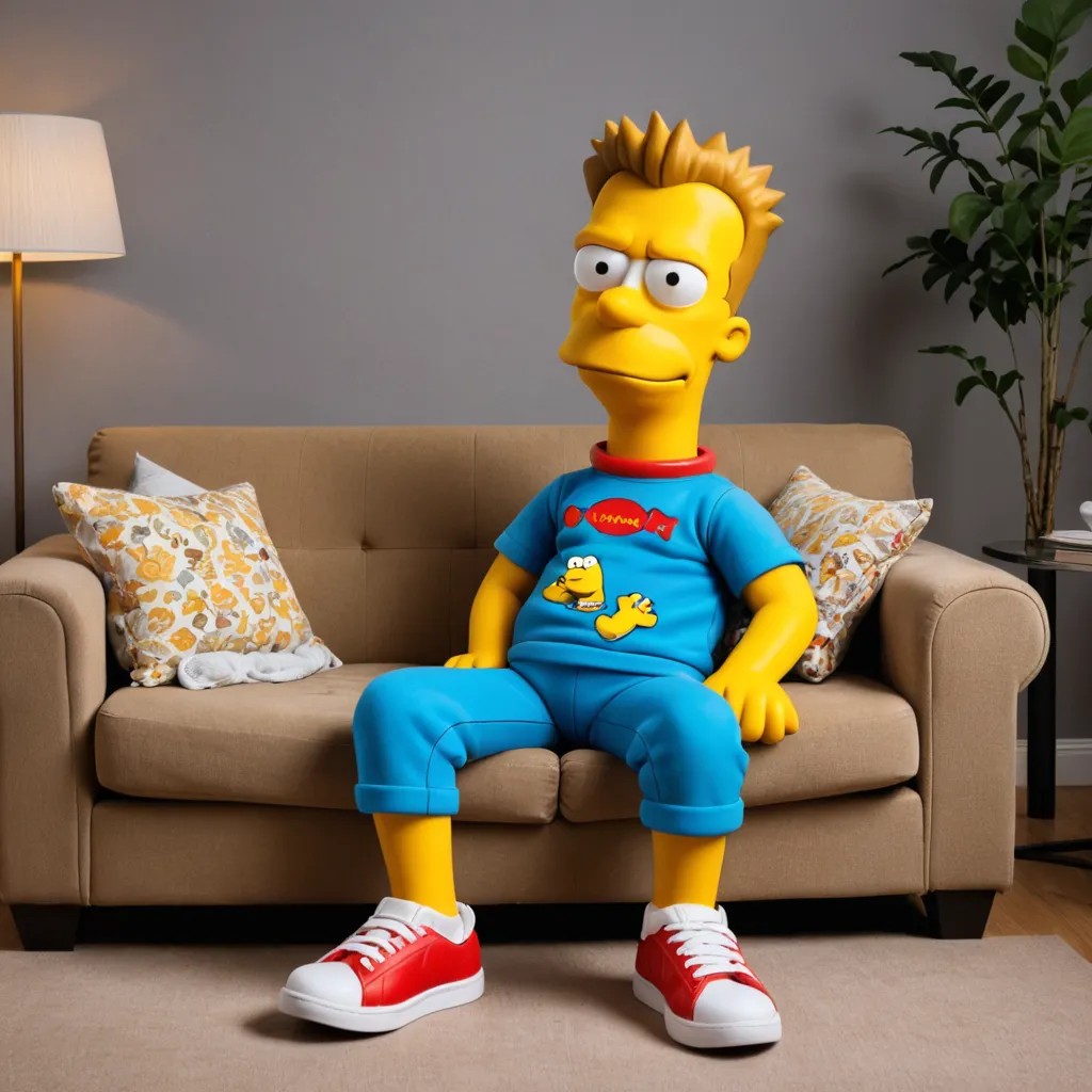 Bart Simpson Sitting on a Sofa Photo Style