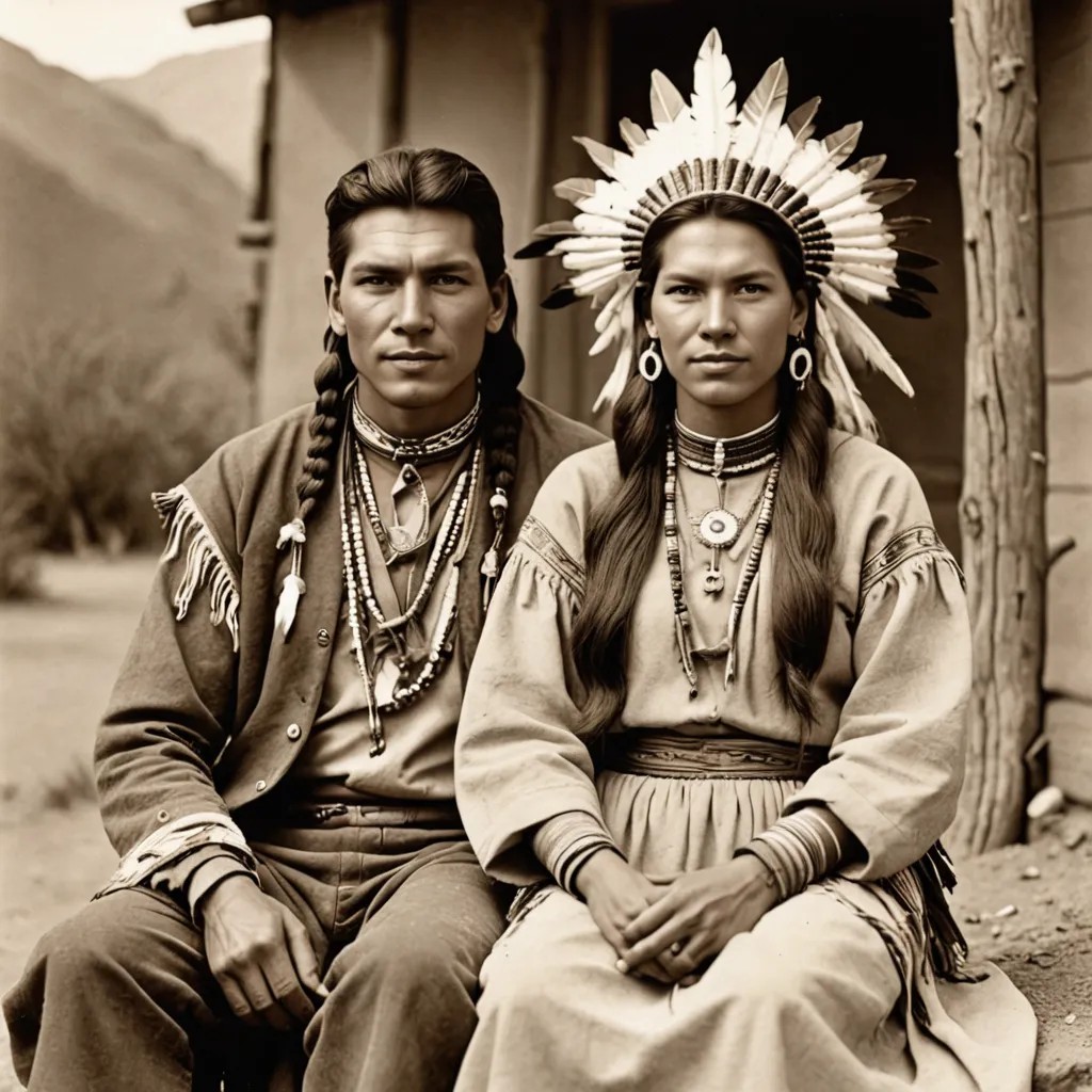 Native American Apache Couple Photo Style