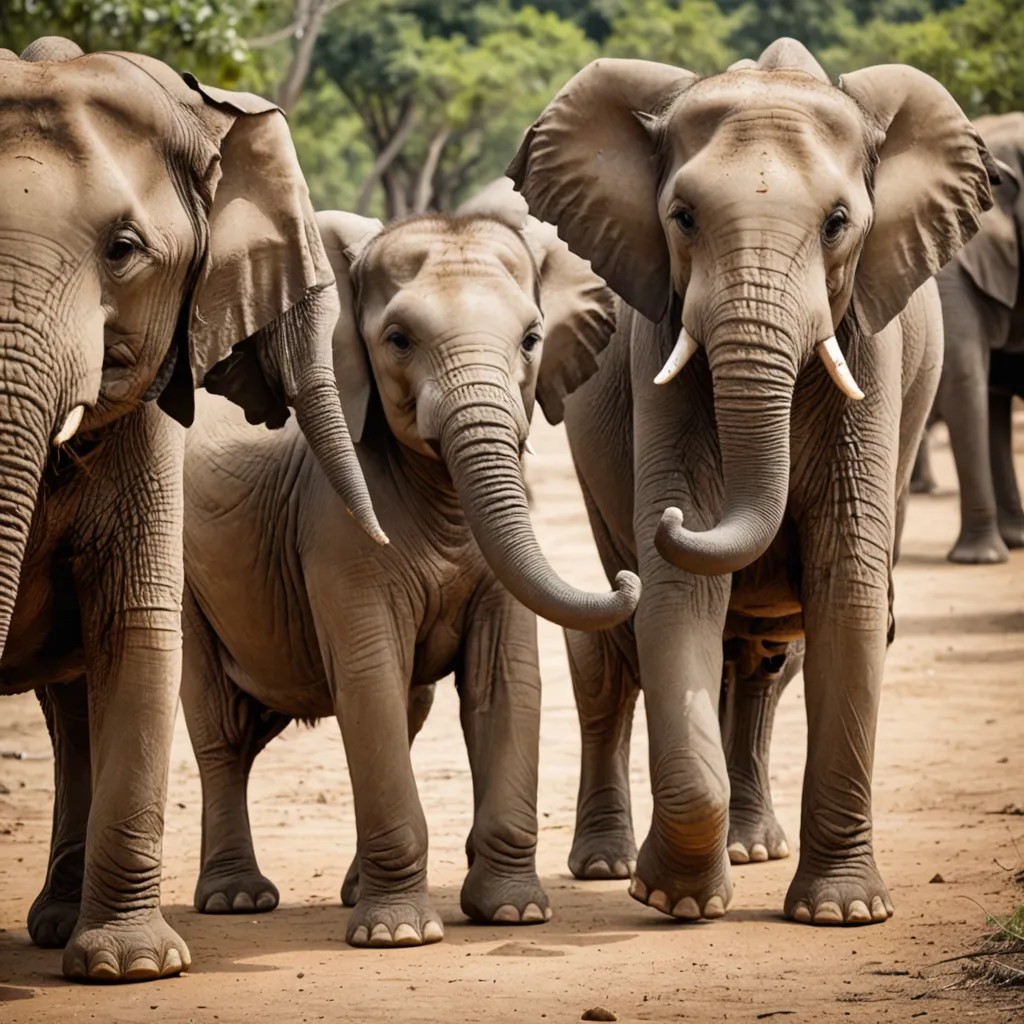 With Elephant Cubs Photo Style
